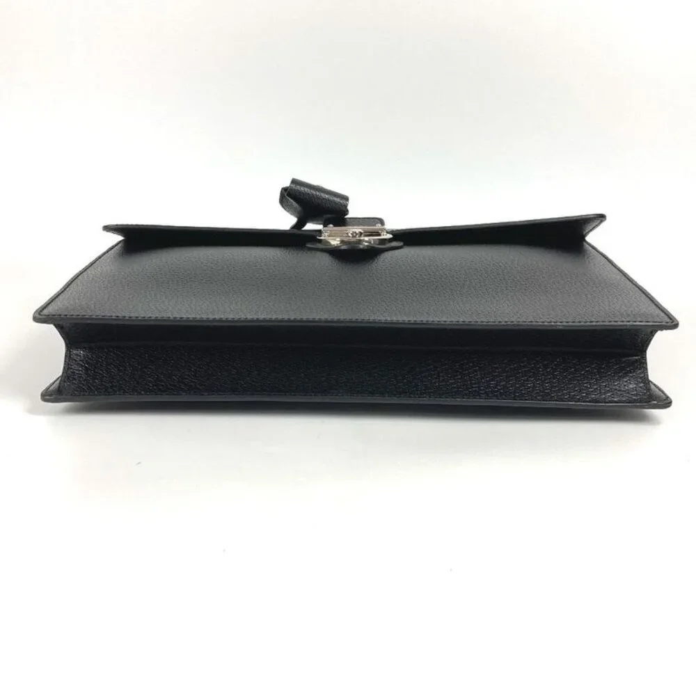 Gucci Handbag Logo Leather Black